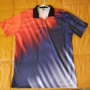 Golf Polo - Black and Red - XL